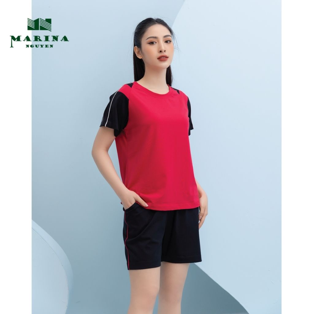 Bộ Quần Áo Nữ Mặc Nhà Tay Lỡ MARINA NGUYỄN Kiểu Dáng Trẻ Trung, Khoẻ Khoắn, Chất Vải Cotton Nhập Khẩu Thổ Nhĩ Kỳ 322011