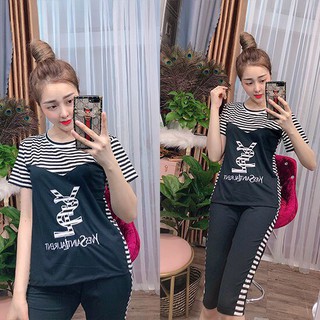 Đồ bộ nữ set bộ lửng thun thêu đồ bộ mặc nhà đẹp