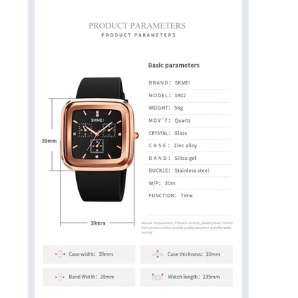 Đồng Hồ Quartz Nam Dây Silicone Chống Thấm Nước SKMEI