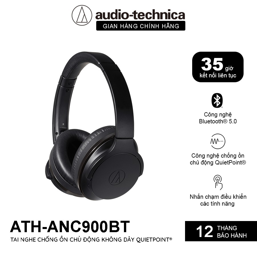 Tai Nghe Bluetooth Chụp Tai Overear Chống Ồn Chủ Động Audio Technica ATH-ANC900BT - Hàng Chính Hãng