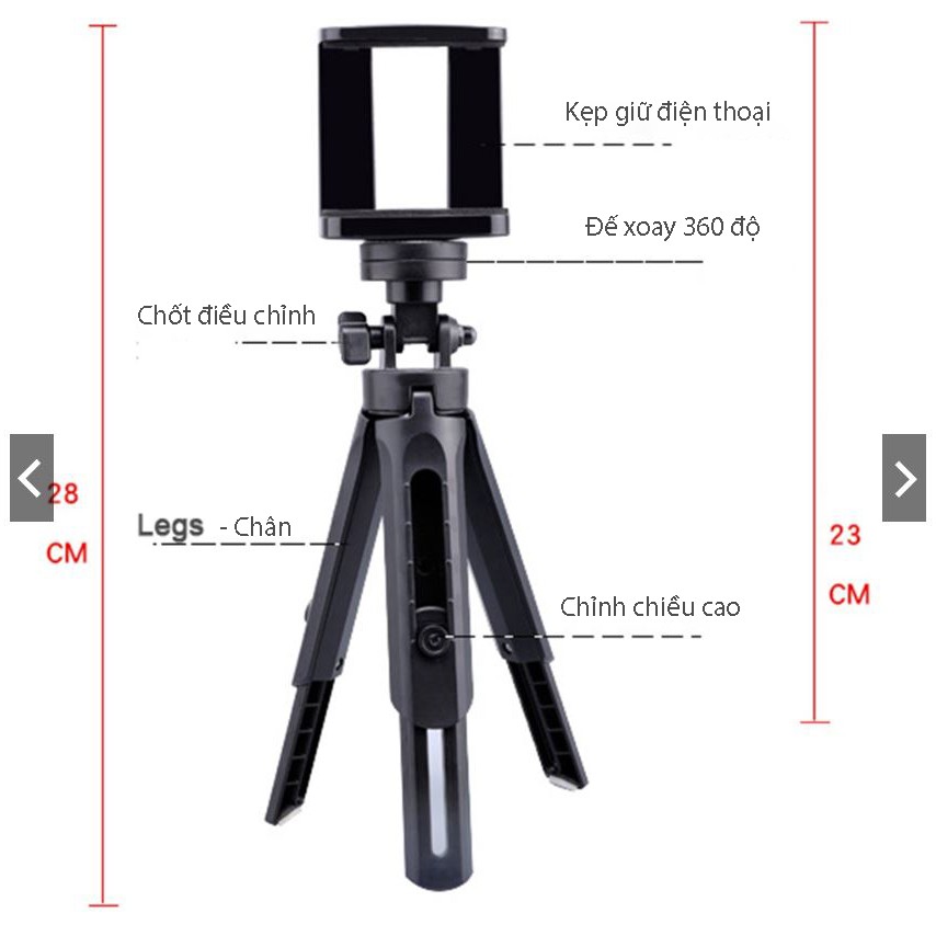 Chân máy ảnh slide (tripod) siêu tiện lợi cho điện thoại