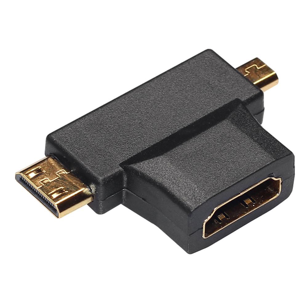 Đầu cắm vuông góc chuyển đổi lỗ cắm HDMI sang đầu cắm mini HDMI và micro HDMI 3 trong 1 tiện lợi
