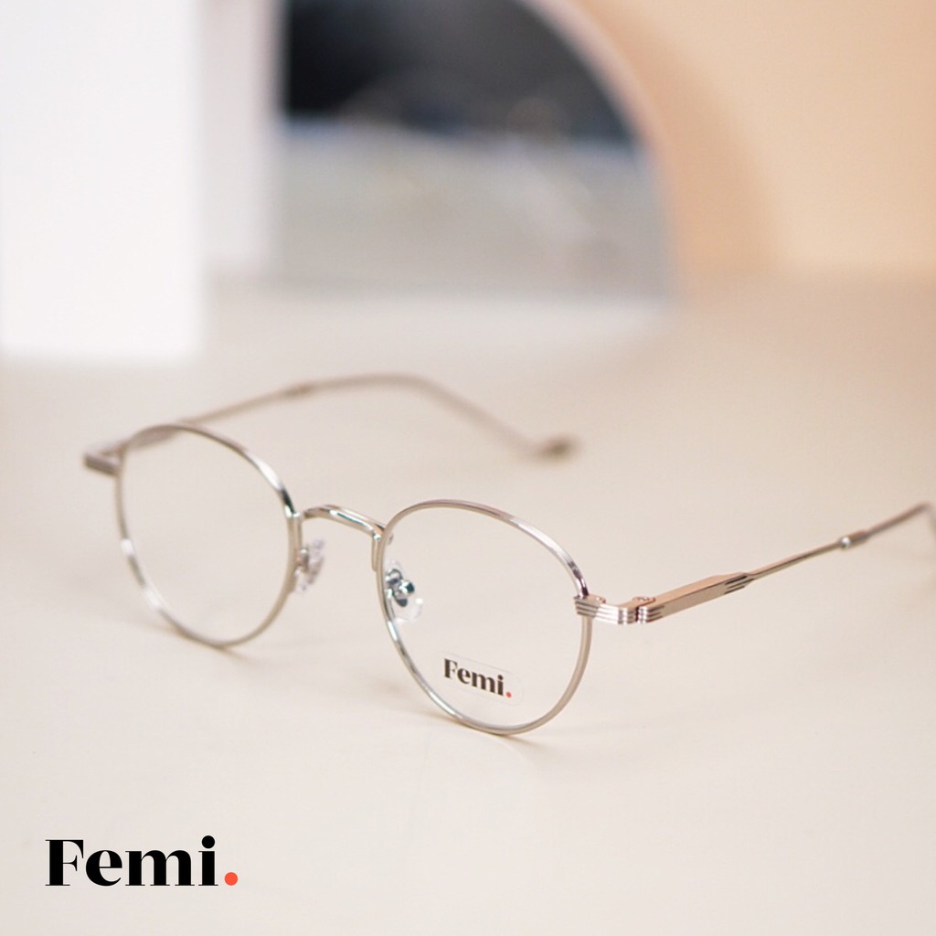 Gọng kính tròn kim loại Femi Lucy chính hãng kính cận nam nữ cao cấp | BigBuy360 - bigbuy360.vn
