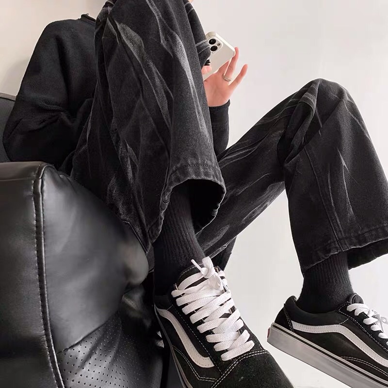 Quần bò jeans ống rộng loang màu có big size 2 màu xanh - đen Ulzzang hiphop siêu chất ❤️