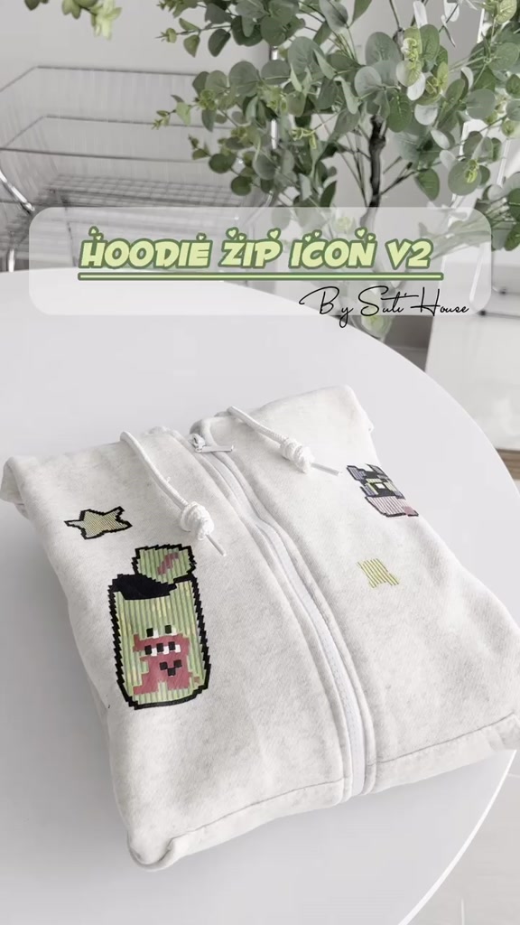 [ẢNH THẬT-CÓ SẴN] Áo Hoodie Zip Khoác Nỉ ICON V2 Nhiều Màu Xám Trắng Form Rộng Unisex Nam Nữ - Suti House | BigBuy360 - bigbuy360.vn