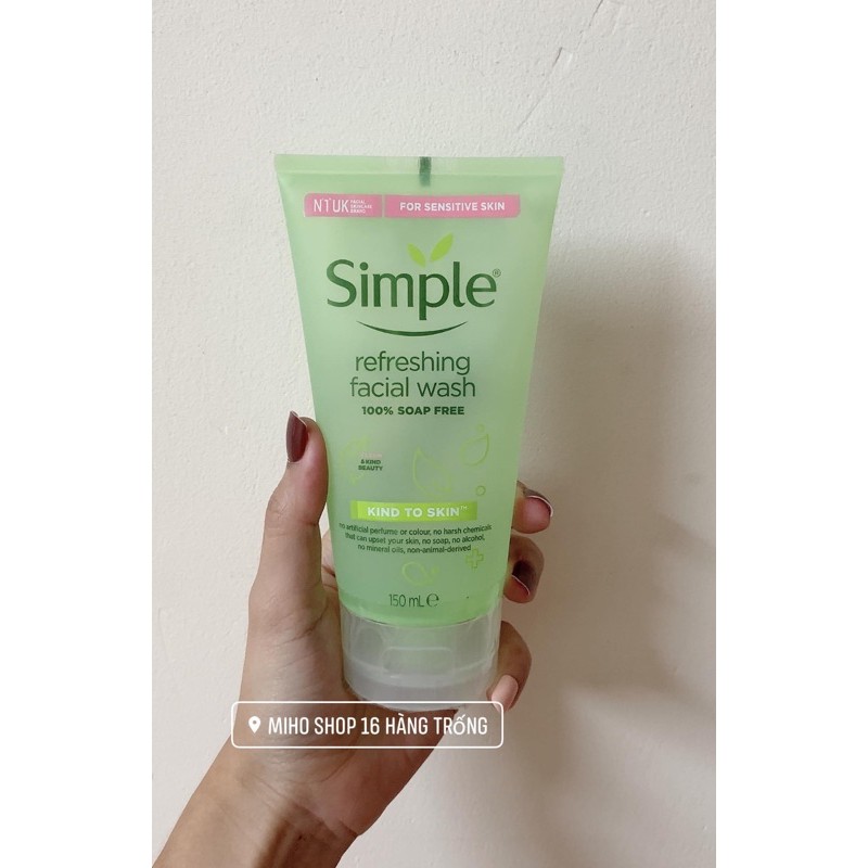 [mẫu mới] Sữa rửa mặt Simple 150ml