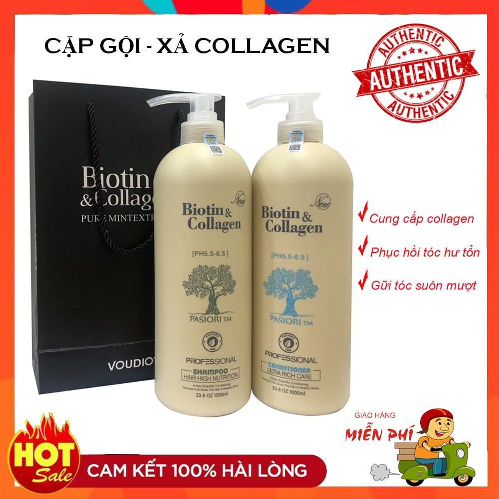 [GIÁ TỐT] Dầu Gội Cặp, Dầu Gội Collagen, Dầu Gội Cặp Collagen Biotin - Giảm Rụng Tóc, Phục Hồi Tóc Hư Tổn, Khô Xơ