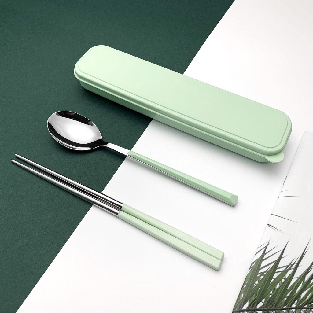 Bộ muỗng đũa nĩa INOX cao cấp tiện dụng cho văn phong, trường học , du lịch.... ( KÈM HỘP )