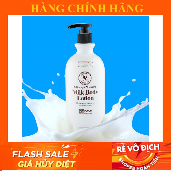 HÀNG CHÍNH HÃNG- Sữa dưỡng thể trắng và chống nắng da tay chân và body Benew Whitening Body Lotion 450ml/Chai