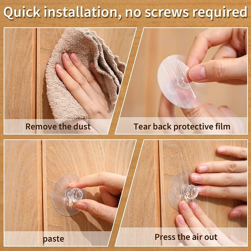 Set 2 Tay Nắm Ngăn Kéo Tủ Bằng Acrylic Trong Suốt Chống Nước Đa Năng