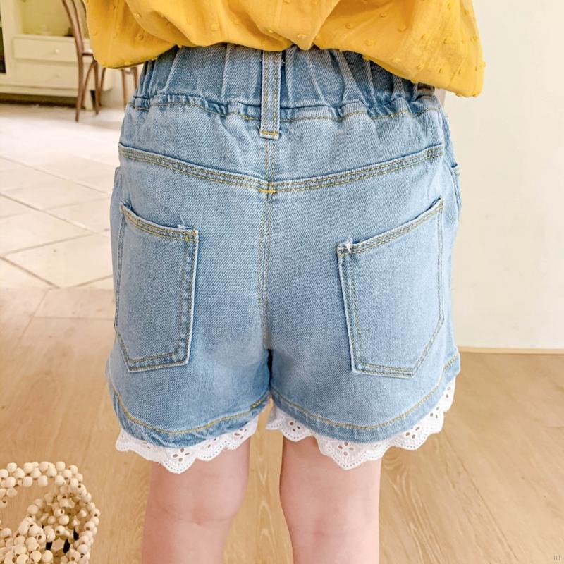 Quần Short Jeans Màu Trơn Cho Bé Gái