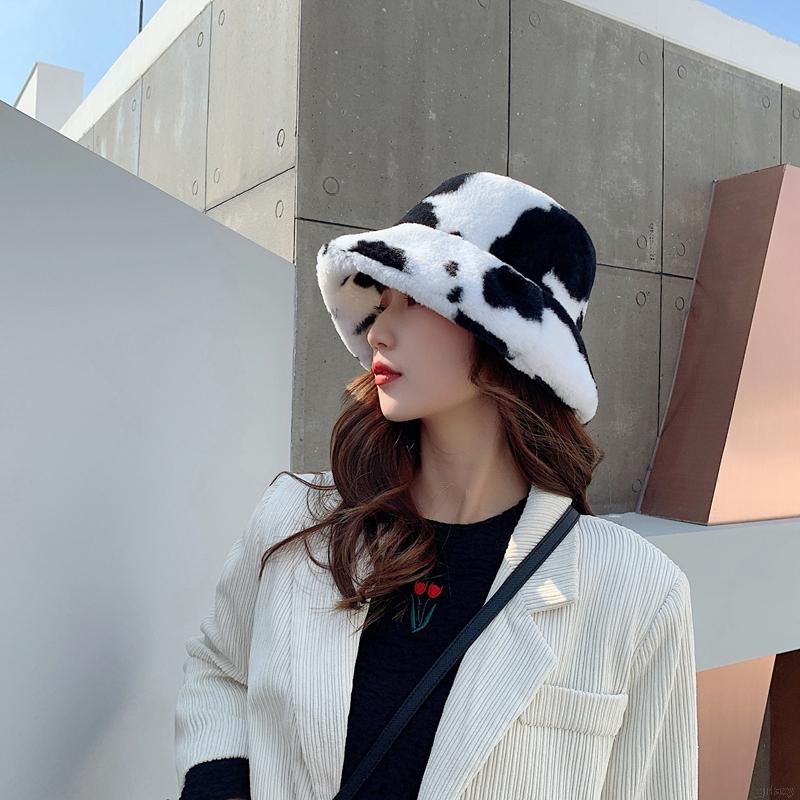 Nón tai bèo họa tiết da bò sữa thời trang Hàn Quốc