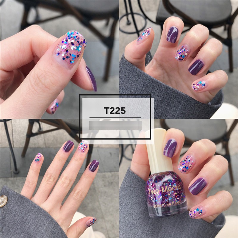 T225 Sơn Móng Tay Two Moons T225 kim tuyến hạt slime dễ thương - bóc lột dễ dàng