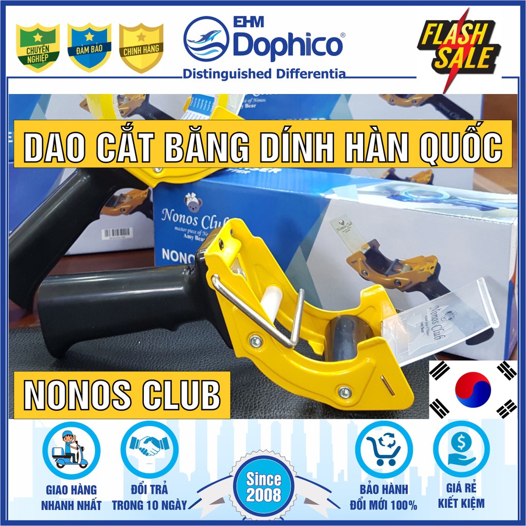 Dao cắt băng dính Hàn Quốc – Nonos Club – Dụng cụ cắt băng dính cầm tay nhập khẩu Hàn Quốc – Đóng hàng tiện lợi, an toàn