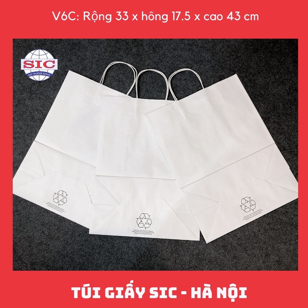 [SET 10 CHIẾC] TÚI GIẤY KRAFT V6C: 33x17.5x43 cm CÓ QUAI ( ẢNH THẬT)