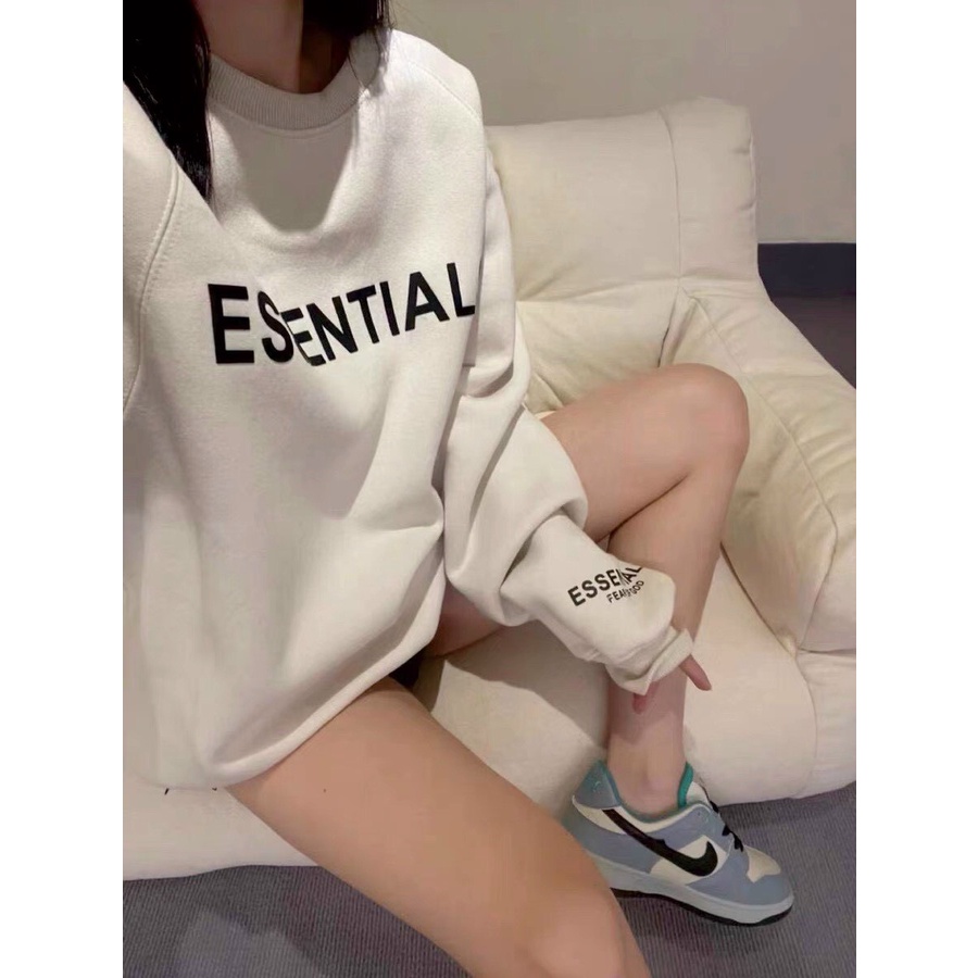 Áo sweater nỉ bông cotton unisex dáng rộng dưới 72kg annastore - Áo Essentials | BigBuy360 - bigbuy360.vn