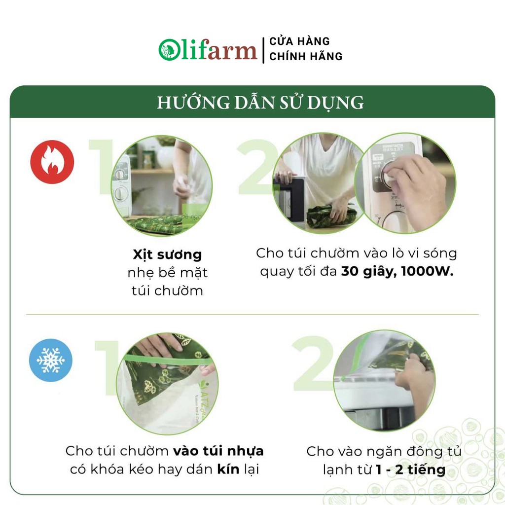 TÚI CHƯỜM LƯNG THẢO MỘC XANH RÊU - Túi chườm lưng giảm đau nhức mỏi cột sống, lưng