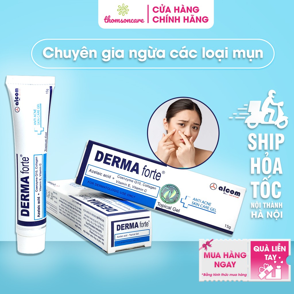 Derma Forte - Kem làm giảm mụn ẩn, trứng cá, đầu đen, làm mềm và làm mờ sẹo dưỡng da trắng mịn - Tuýp 15g