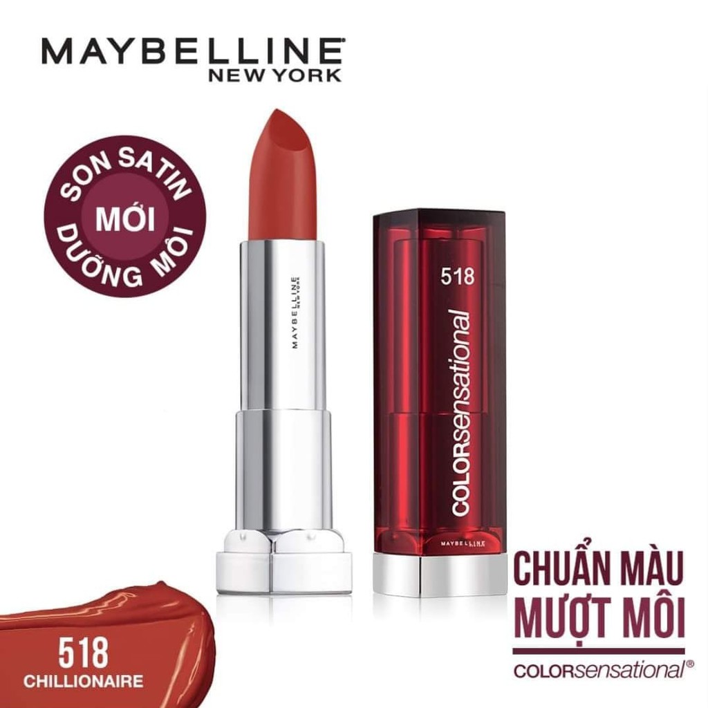 (HSD 07/2022) Son Màu Mượt Môi Maybelline New York ColorSensational 3,9g