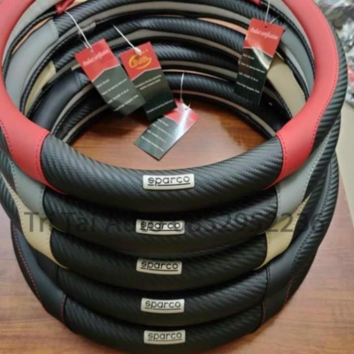 Bọc vô lăng sparco vân carbon size 38cm cho các xe nhỏ từ 4 -16 chỗ