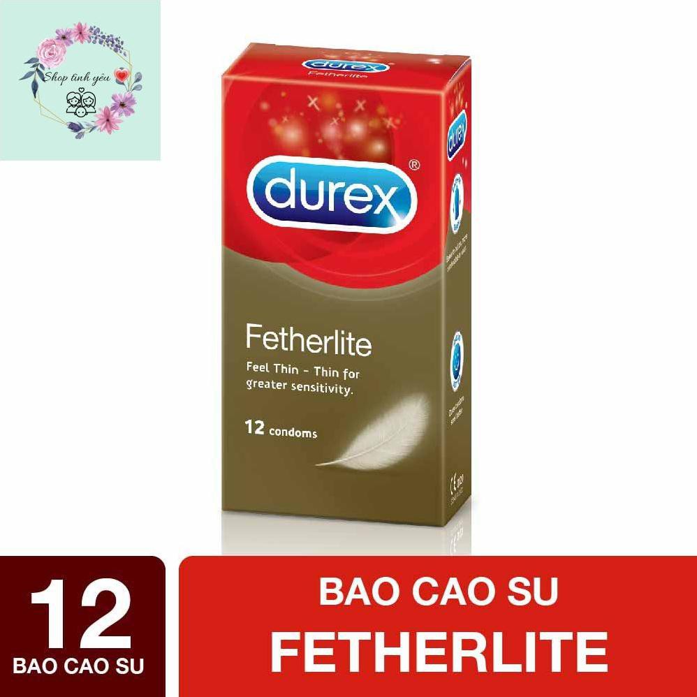 Bao Cao Su Durex Fetherlite 12bao + Tặng 1 Hộp Bao Cao Su Fetherlite 3 bao  Siêu mỏng