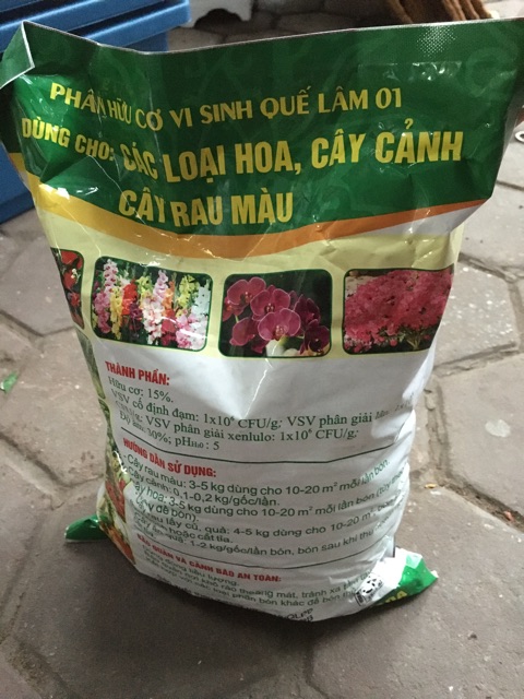 Phân bón hữu cơ vi sinh cho rau, cây cảnh Quế lâm 2kg