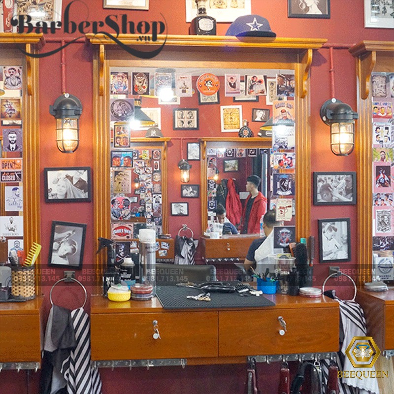 Combo 50-200 Sticker dán gương, tủ, tường Barber Shop, Salon... siêu dính