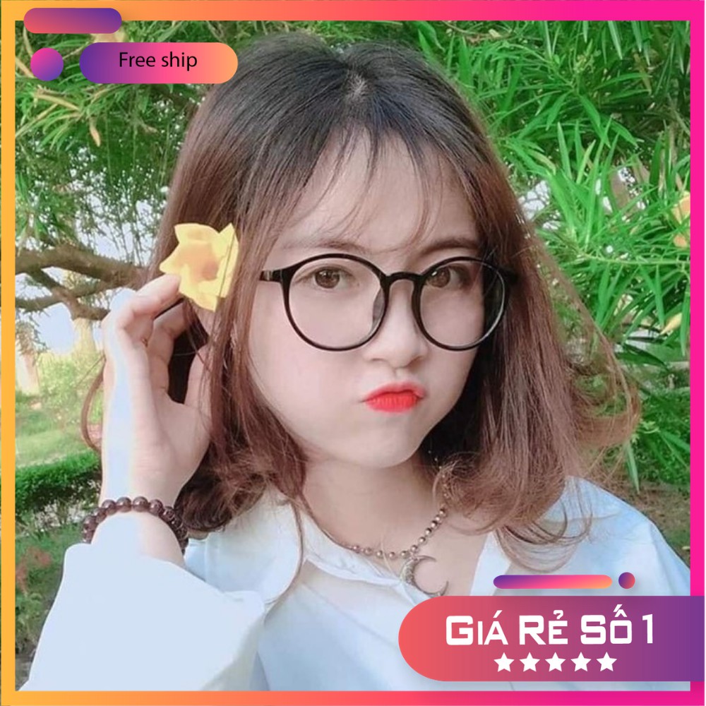 Kính giả cận đẹp cá tính,Kính thời trang kiểu ngố from tròn dễ thương phong cách hàn quốc-tata tròn