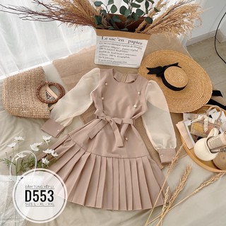 Bigsize Đầm tùng xếp li D553