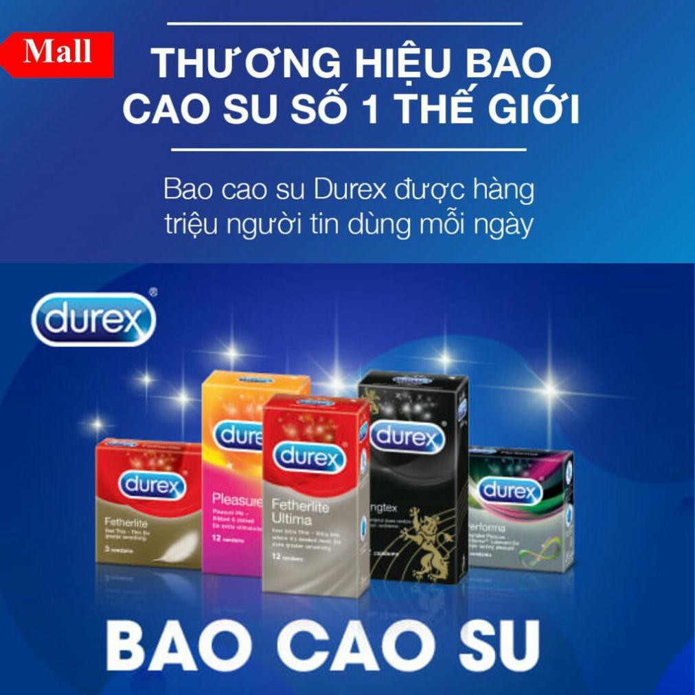 [Combo 2 hộp] Bao Cao Su Durex Gân Gai, Bcs Kéo Dài Thời Gian Quan Hệ(24 cái) - Bcs Durex Chính Hiệu. Tặng hộp bcs 3 cái