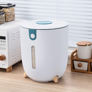 THÙNG GẠO THÔNG MINH BUCOOK NHỰA CAO CẤP SIÊU KÍN CHỐNG ẨM MỐC 10 KG HÌNH TRỤ MẦU TRẮNG