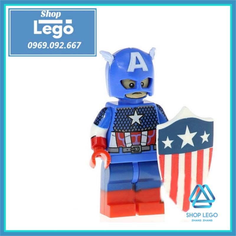 Xếp hình đội trưởng nước Mỹ Captain America First Classic Lego Minifigures Kopf KF2101