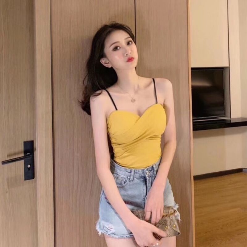 Áo Bra Gân Chéo Ngực 2 Dây Mảnh Siêu Sexy