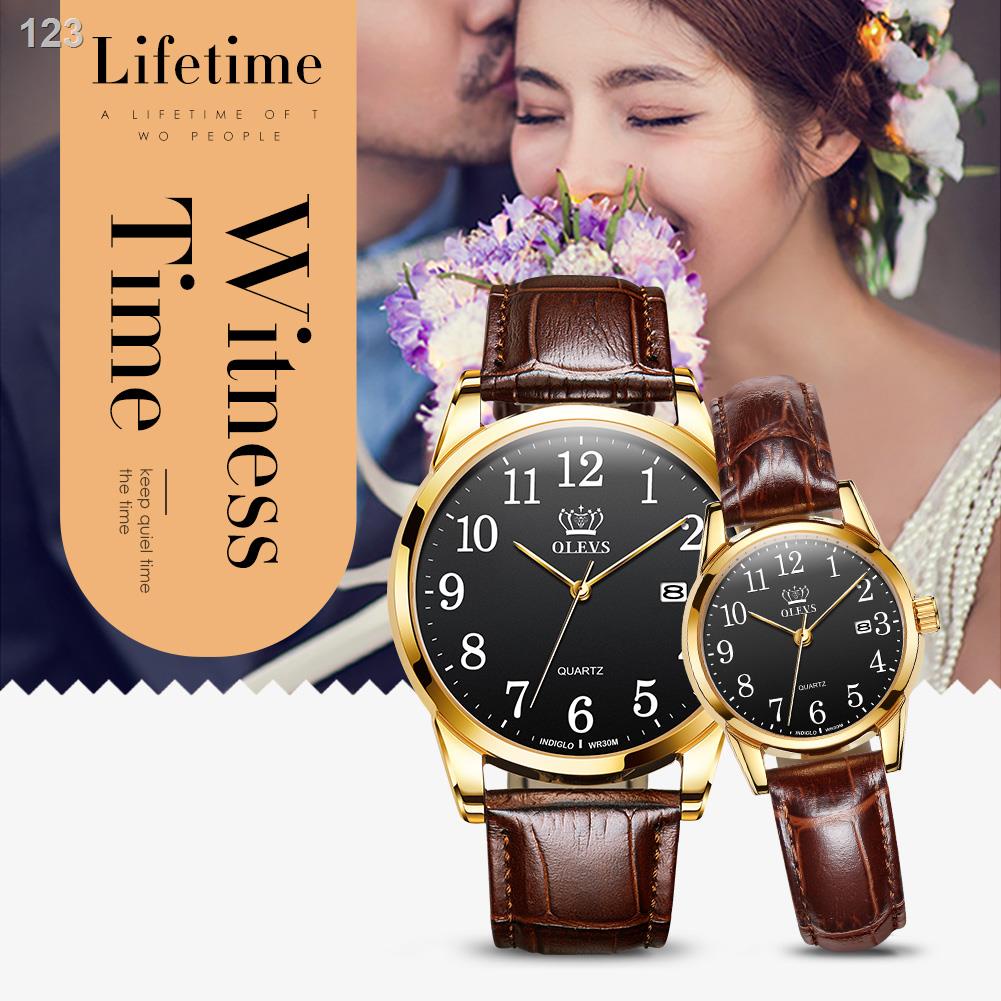 【giá cực rẻ】◊Đồng Hồ Cặp OLEVS Da Quý Phái Sành Điệu Không Thấm Nước Chính Hãng Nam Đa Năng Nữ Quà Tặng Ngày Valentine