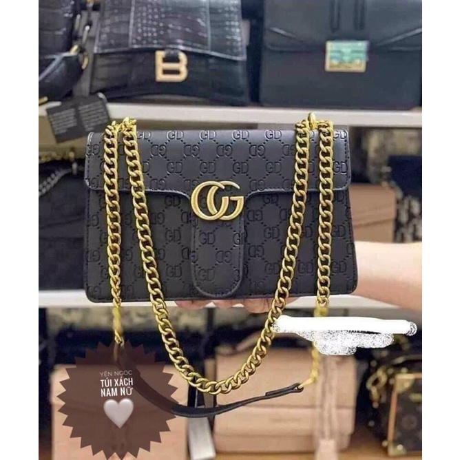 Túi gucci quai xích đen ( túi xách nữ đeo vai đeo chéo cao cấp )
