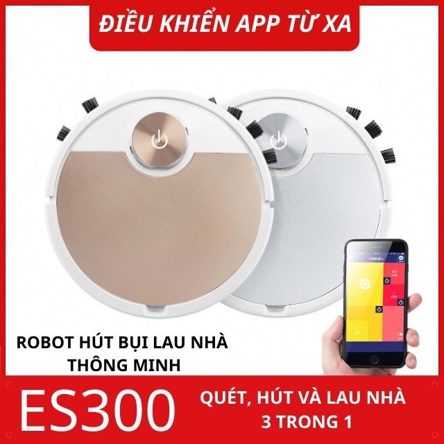 [PHIÊN BẢN 2021 CÓ APP] Robot Hút Bụi, Robot Hút Bụi Lau Nhà Thông Minh ES300 Lau Dọn Nhà Cao Cấp Ecovacs