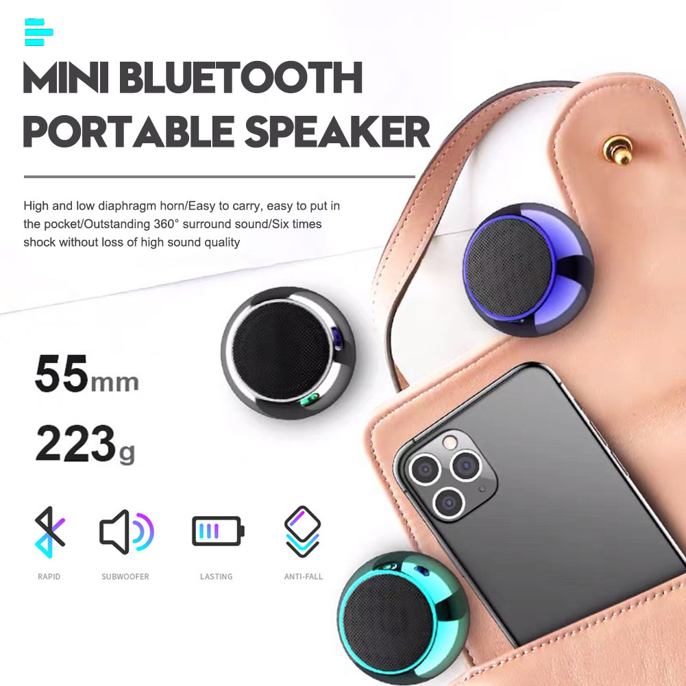 Rạp hát tại nhà Loa siêu trầm Mini Bluetooth Loa di động không dây True Loa âm thanh nổi Bass mạnh mẽ