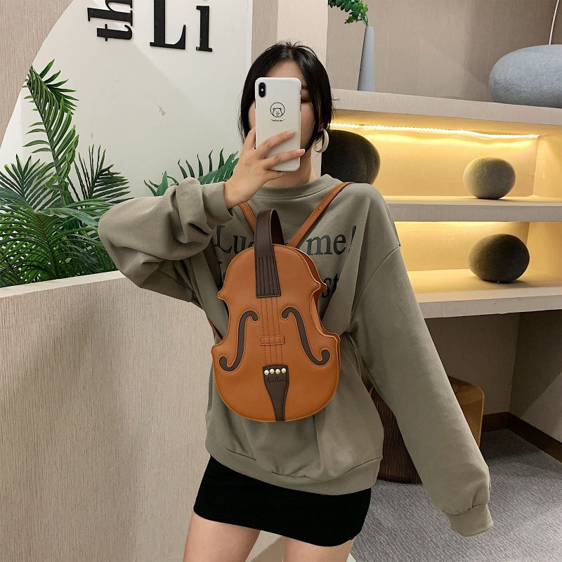 Balo Da PU Hình Đàn Violin Thời Trang Cho Nữ