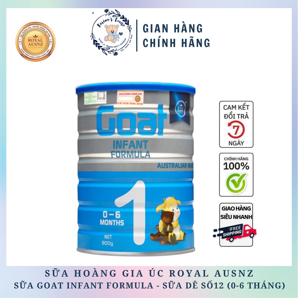 Sữa Dê Hoàng Gia Úc Goat Infant Formula 1 Bổ Sung Dinh Dưỡng Cho Bé ROYAL AUSNZ 800g