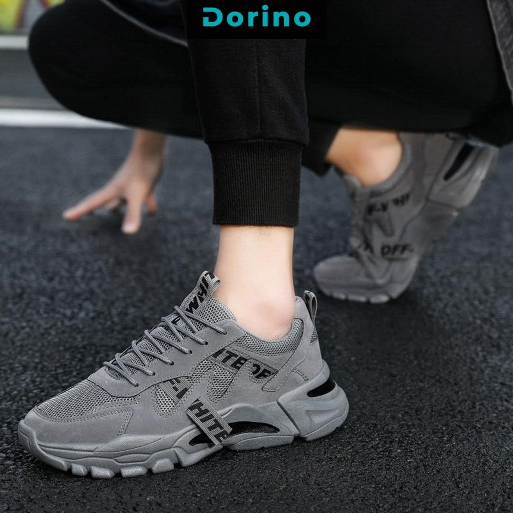 Giày sneaker nam độn đế cao cấp cổ thấp buộc dây thoáng khí mới hot size 39 đến 43 DORINO MS19 - Hàng nhập khẩu