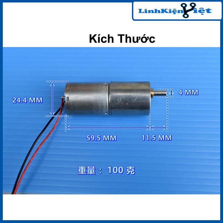 Động cơ giảm tốc ZGB-370 3.7-12VDC bánh răng kim loại tốc độ 34-45 Vòng/Phút