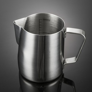 Ca inox đánh sữa có VẠCH CHIA để pha cappuccino latte macchiato