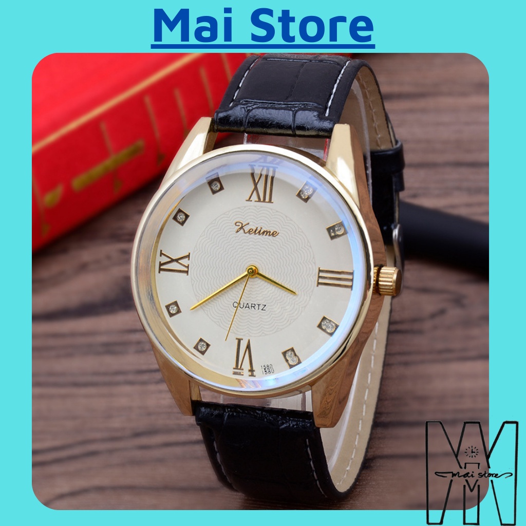 Đồng hồ nam đeo tay ketime dây da chính hãng, đẹp, sang trọng ,đẳng cấp, giảm giá cực sốc