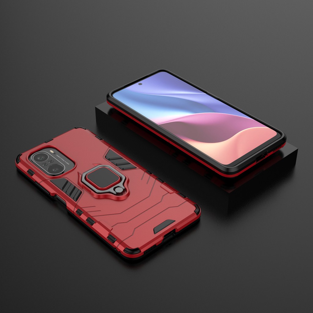 Ốp lưng Redmi K40 / K40 Pro / Poco F3 dùng chung chống sốc Iron Man Iring giá đỡ xem phim siêu bền
