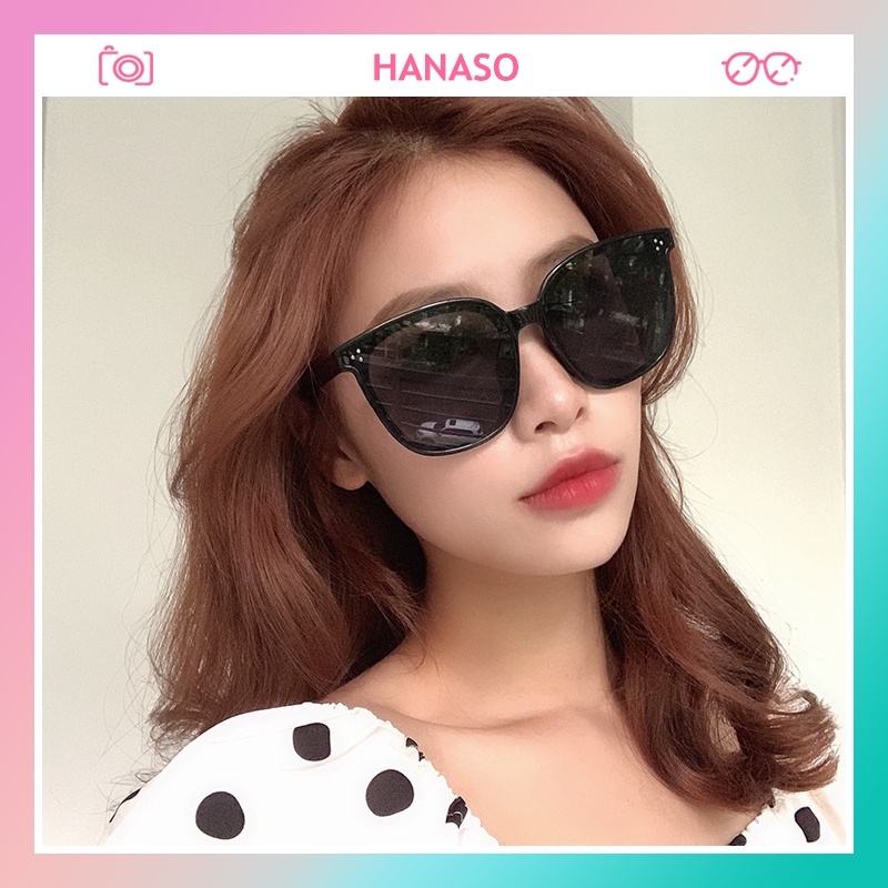 Kính mát nam nữ chống tia UV thời trang gọng vuông phong cách Hàn Quốc đẹp sang trọng HANASO 006