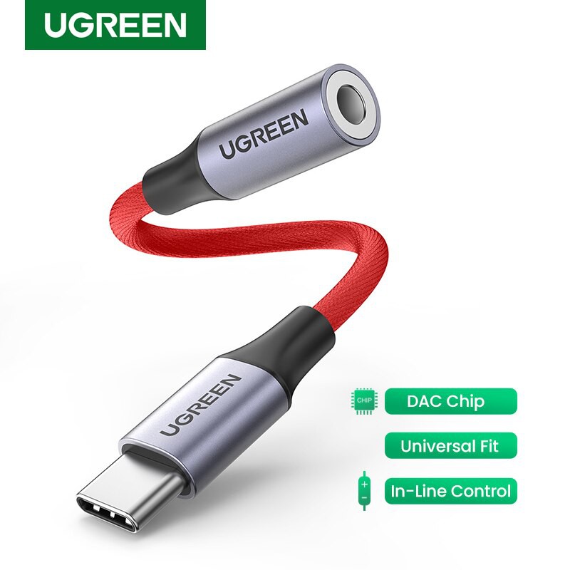 Cáp USB Type C Sang Cổng 3.5mm Cao cấp Ugreen 70859 80154 Chính Hãng AV161 (hỗ trợ nhiều dòng ĐT và Laptop, chip DAC)