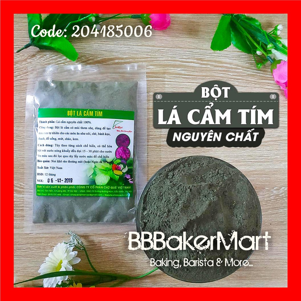 Bột LÁ CẨM tạo màu TÍM tự nhiên - 1 Gói 50gr