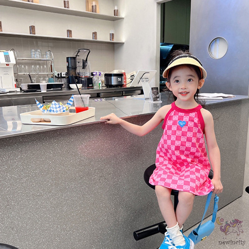 Đầm Sát Nách Đi Biển Phong Cách Hàn Quốc Cho Bé Gái