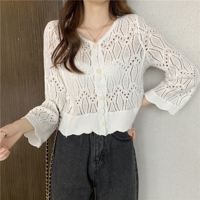 Áo Khoác cardigan Dệt Kim Mỏng Tay Dài Thiết Kế Mới Thanh Lịch Dành Cho Nữ