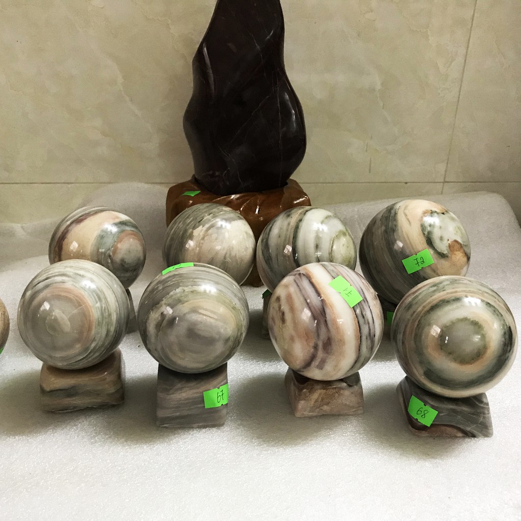 Cầu bi phong thủy 7-8 cm nhiều màu cho mệnh Kim Mộc Thủy Hỏa Thổ (đá thật) của VN | BigBuy360 - bigbuy360.vn